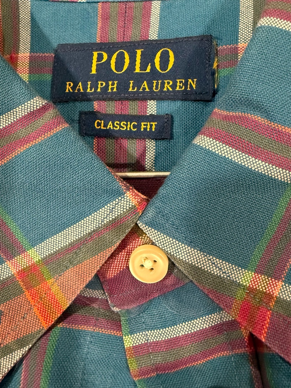 Polo by Ralph Lauren Teal Multicolor Plaid Button-Down Shirt